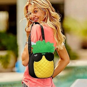 Victoria Secret Pink Pineapple Crossbody Bag with Sunglasses